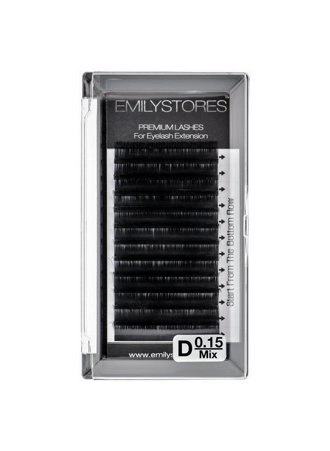 إميليستورز وصلات رموش 0.15 مم سمك D طول الضفيرة 814 مم رموش فردية بحجم مختلط لتمديد الرموش (0.15 مم 814 مم) - Image 1