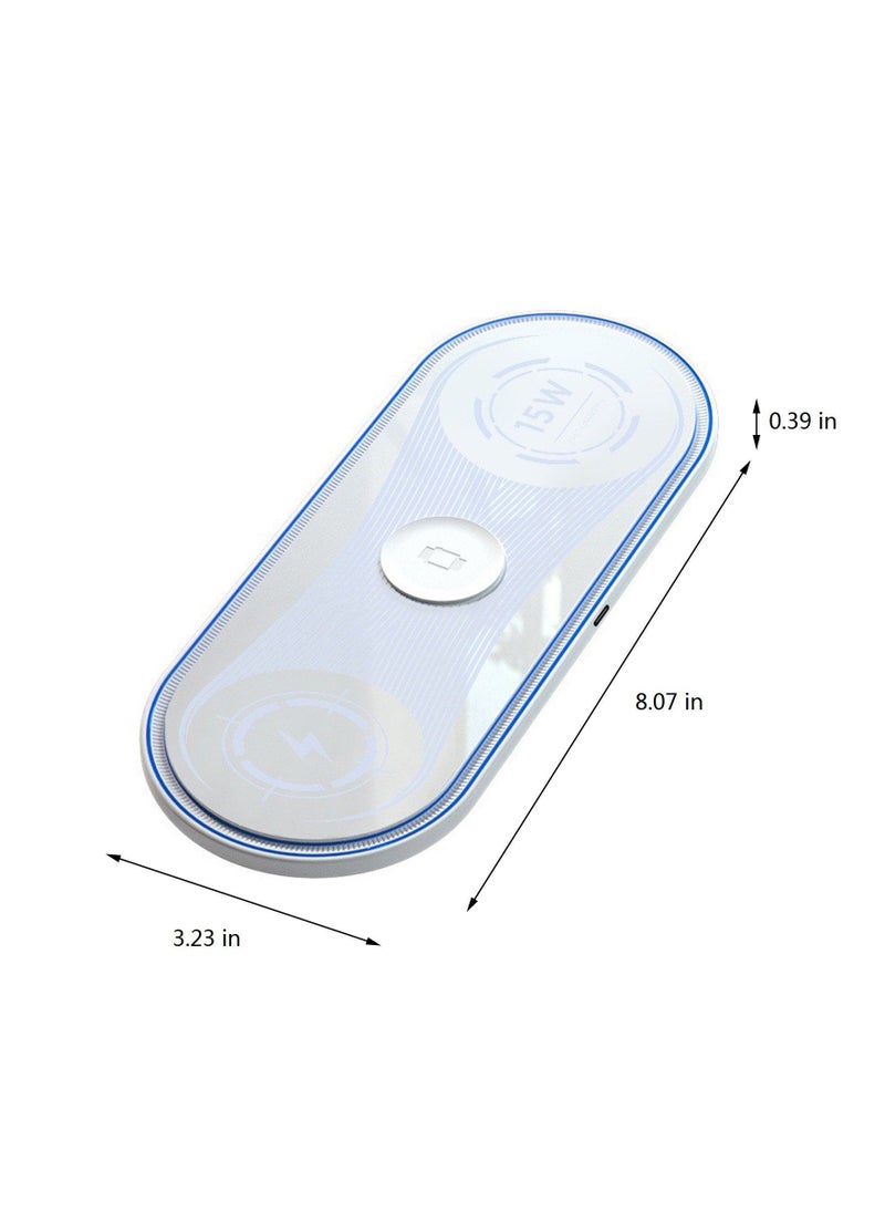 Generic - Portable Wireless Charger Wireless Charging Station 3 In 1 Wireless Charger For Multiple Devices 15W Wireless Charger Compatible With IOS/Android/ IWatch/Airpods - Image 1