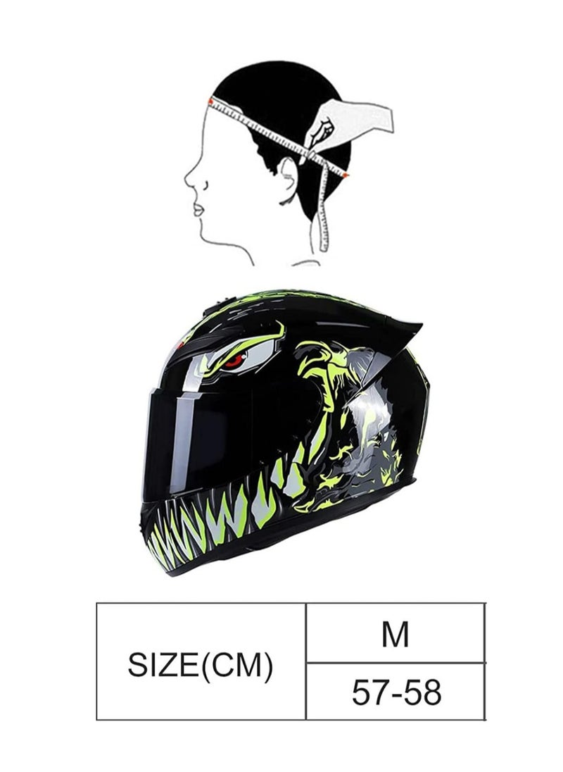 Generic - M Size Unisex-Adult Full Face Motorcycle Helmet Moped Street,Bike Racing Crash Helmet,with Venom Pattern - Image 1