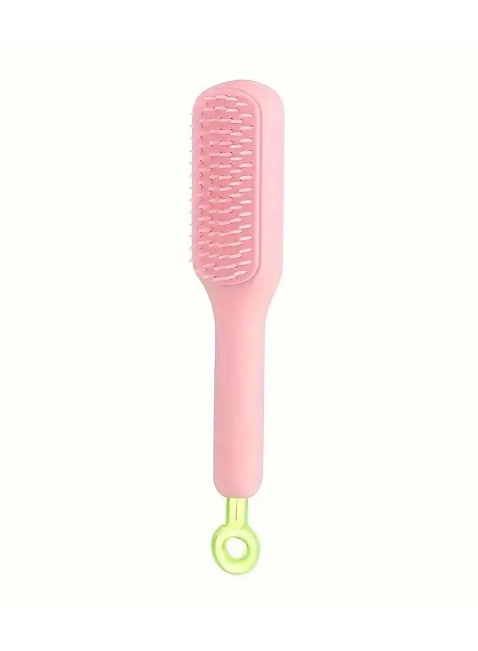Goolsky Self-Cleaning Anti-Static Massage Hair Brush - Retractable Rotating Finishing Comb for All Hair Types, Durable ABS Plastic Handle, Rubber Bristles - Image 1