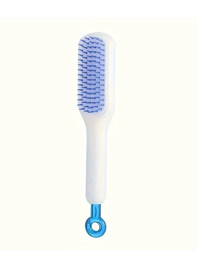 Goolsky Self-Cleaning Anti-Static Massage Hair Brush - Retractable Rotating Finishing Comb for All Hair Types, Durable ABS Plastic Handle, Rubber Bristles - Image 2