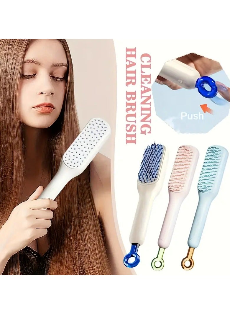 Goolsky Self-Cleaning Anti-Static Massage Hair Brush - Retractable Rotating Finishing Comb for All Hair Types, Durable ABS Plastic Handle, Rubber Bristles - Image 5