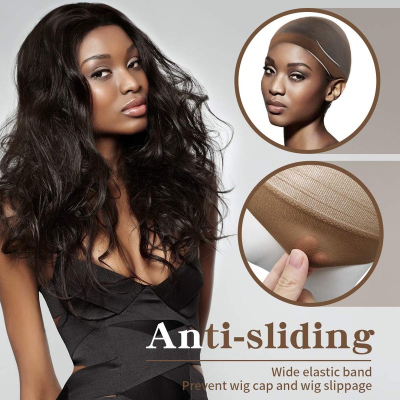 Dreamlover Wig Caps for Women, Brown Stocking Caps for Wigs, 12 Pieces - Image 3