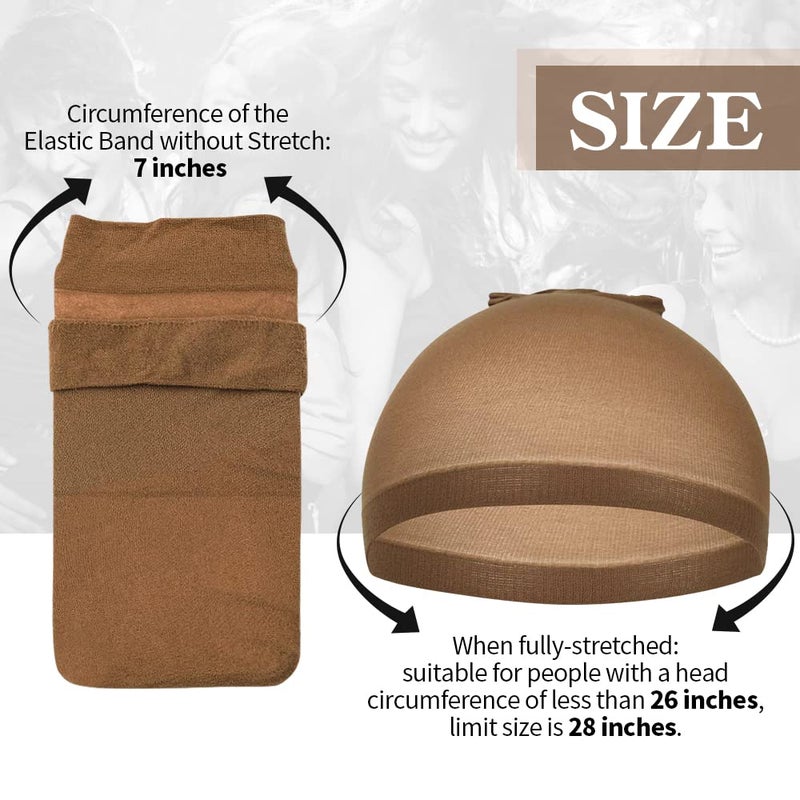 Dreamlover Wig Caps for Women, Brown Stocking Caps for Wigs, 12 Pieces - Image 2