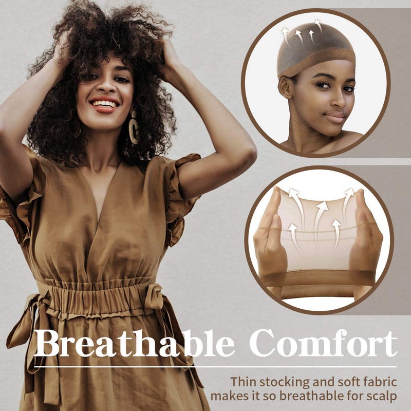 Dreamlover Wig Caps for Women, Brown Stocking Caps for Wigs, 12 Pieces - Image 5