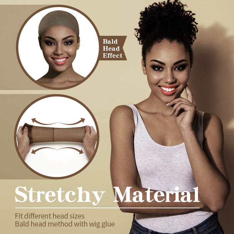 Dreamlover Wig Caps for Women, Brown Stocking Caps for Wigs, 12 Pieces - Image 4