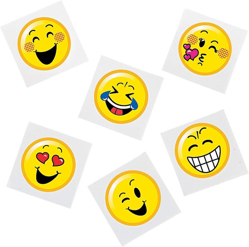 Fun Express EMOTICON TATTOO ASSORTMENT - Apparel Accessories - 72 Pieces