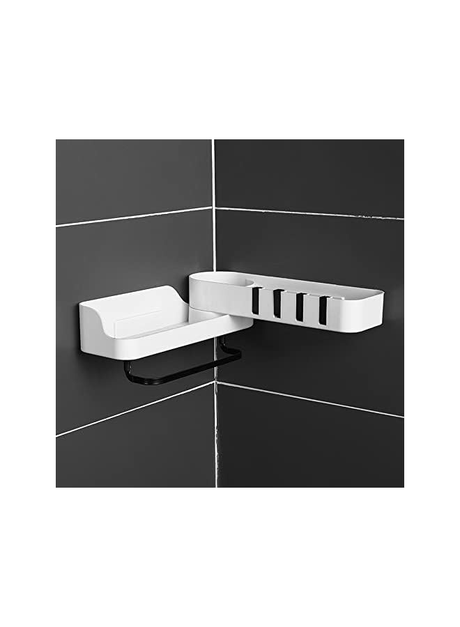 vesus Shower Shelf with Towel Bar,Expandable Corner Shelves Organizers Adhesive Shelf Storage,Wall Mounted Shower Caddy Kitchen Spice Rack  - Image 3