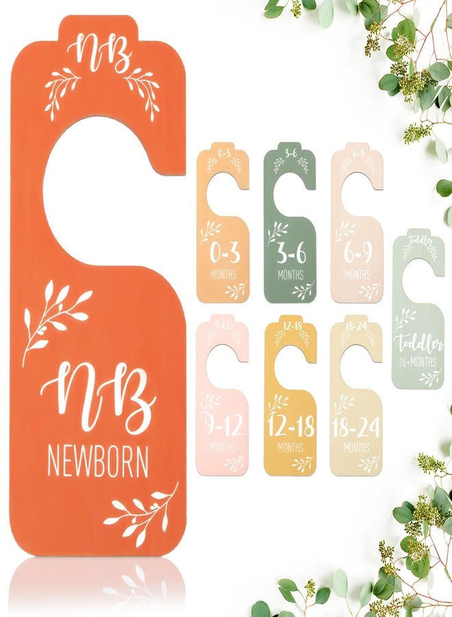 Giftacity Colorful Baby Clothes Dividers for Closet - 8 Pcs Wooden Baby Clothes Tags Organizer from Newborn to 24 Months Easily Organize Your Nursery Room for Girl and Boy - Image 1