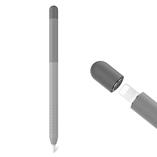 Delidigi iPencil Case for Apple Pencil 1st Generation Gradient Color Silicone Protective Cover Sleeve Accessories Compatible with Apple Pencil 1st Gen Grey - Image 1