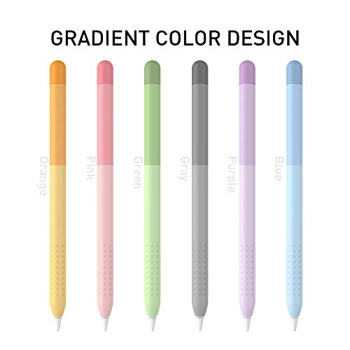 Delidigi iPencil Case for Apple Pencil 1st Generation Gradient Color Silicone Protective Cover Sleeve Accessories Compatible with Apple Pencil 1st Gen Grey - Image 4