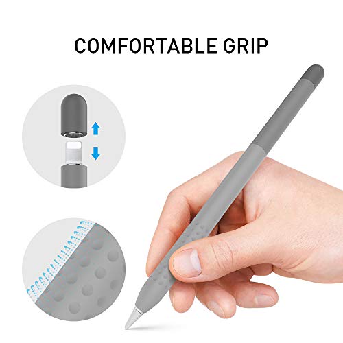 Delidigi iPencil Case for Apple Pencil 1st Generation Gradient Color Silicone Protective Cover Sleeve Accessories Compatible with Apple Pencil 1st Gen Grey - Image 5