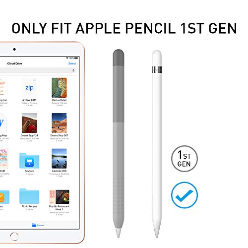 Delidigi iPencil Case for Apple Pencil 1st Generation Gradient Color Silicone Protective Cover Sleeve Accessories Compatible with Apple Pencil 1st Gen Grey - Image 3