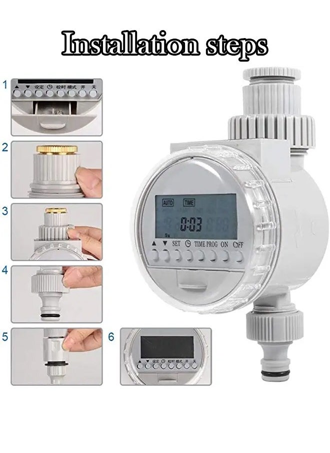 Generic - Solar Powered Automatic Watering Timer, Solar Powered Irrigation Timer Controller, Digital Irrigation Timer System with LCD Digital Display for Plants Flowers at Garden for Home Lawn - Image 1