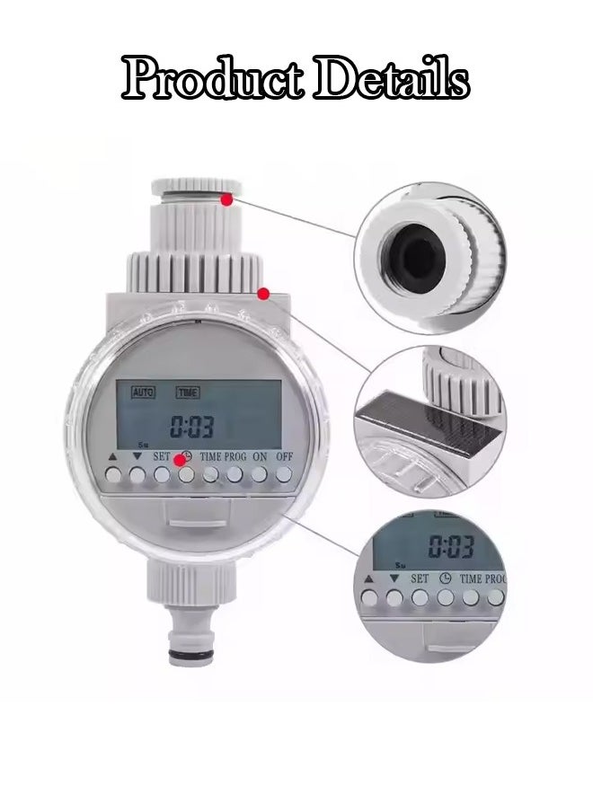 Generic - Solar Powered Automatic Watering Timer, Solar Powered Irrigation Timer Controller, Digital Irrigation Timer System with LCD Digital Display for Plants Flowers at Garden for Home Lawn - Image 1