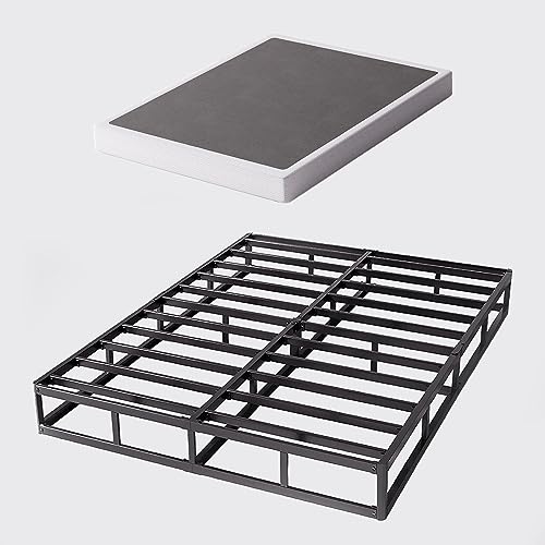 Bedsnus Queen Size Box Spring and Cover Set 9 Inch High Profile Metal BoxSpring Heavy Duty Structure Mattress Foundation Noise Free NonSlip Easy Assembly