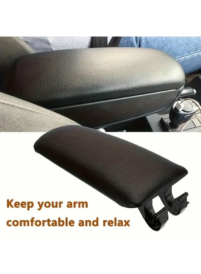 Black Car Leather Center Console Armrest Box Cover With Latch Clip For Audi A4 B6 B7 - Image 3