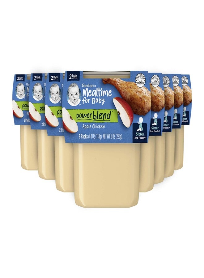 Gerber طعام الأطفال جيربر، الأطعمة الثانية، عشاء، هريس دجاج بالتفاح، 4 أونصات، عبوات 2، (عبوة من 8)  - Image 1