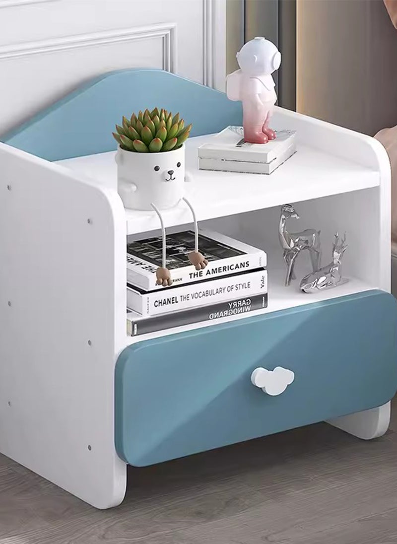 Sharpdo SHARPDO Simple Modern Bedroom Bedside Table Small Storage Cabinet, C-Shaped Guardrail Design, with Single Drawer 40*30*45CM  - Image 2