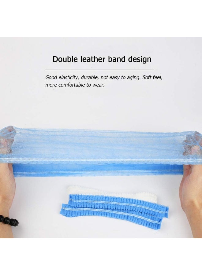 Meetion 100Pcs 21" Disposable Cap Hair Net Cap Hair Hat Anti Dust Net Bouffant Cap Non-Woven Head Cover Hat Elastic Cleaning Hair Protect Hat Cap (Blue) - Image 5