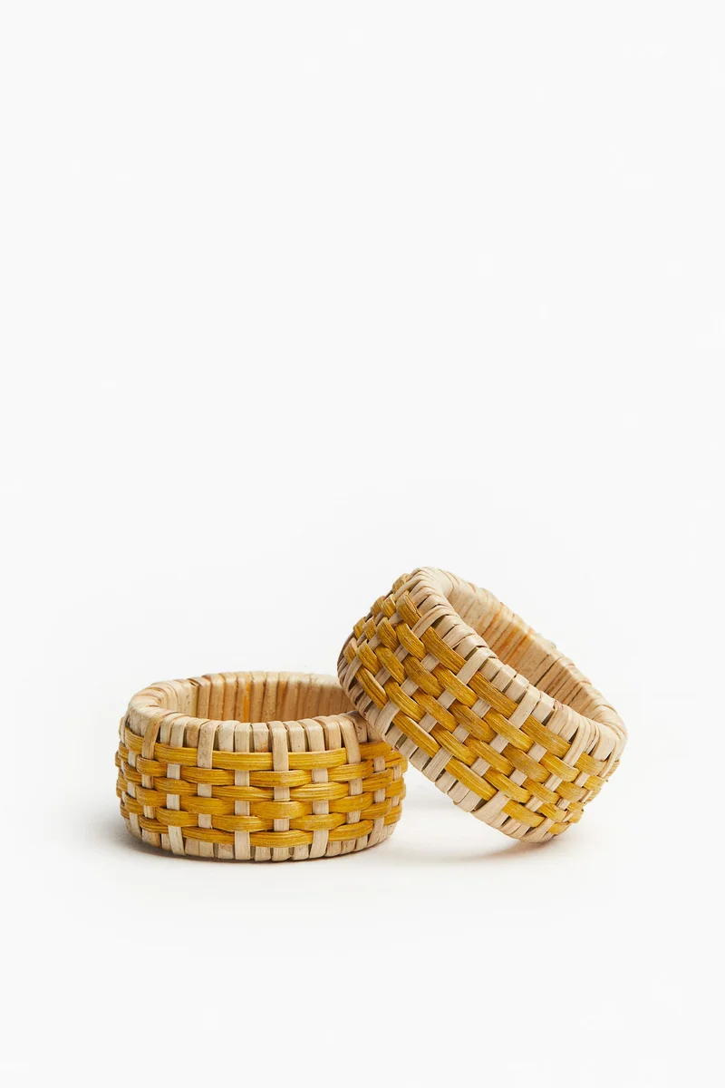 H&M 2-pack rattan napkin rings