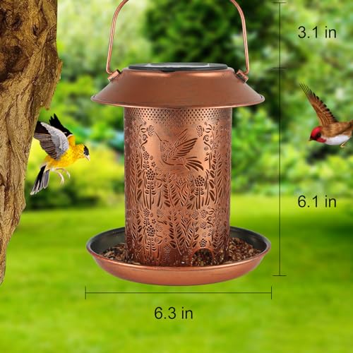 Tepaken Bird Feeders for Outdoors Hummingbird Garden Decor Mothers Day Birthdays Gifts for Women Mom Grandma Solar Lanterns Outdoor Waterproof Metal Solar Decoration OutsideLED Lanterns for Yard, Patio Deals - Image 5