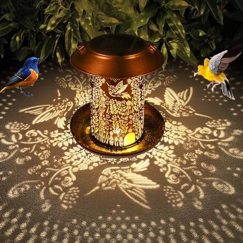 Tepaken Bird Feeders for Outdoors Hummingbird Garden Decor Mothers Day Birthdays Gifts for Women Mom Grandma Solar Lanterns Outdoor Waterproof Metal Solar Decoration OutsideLED Lanterns for Yard, Patio Deals - Image 2