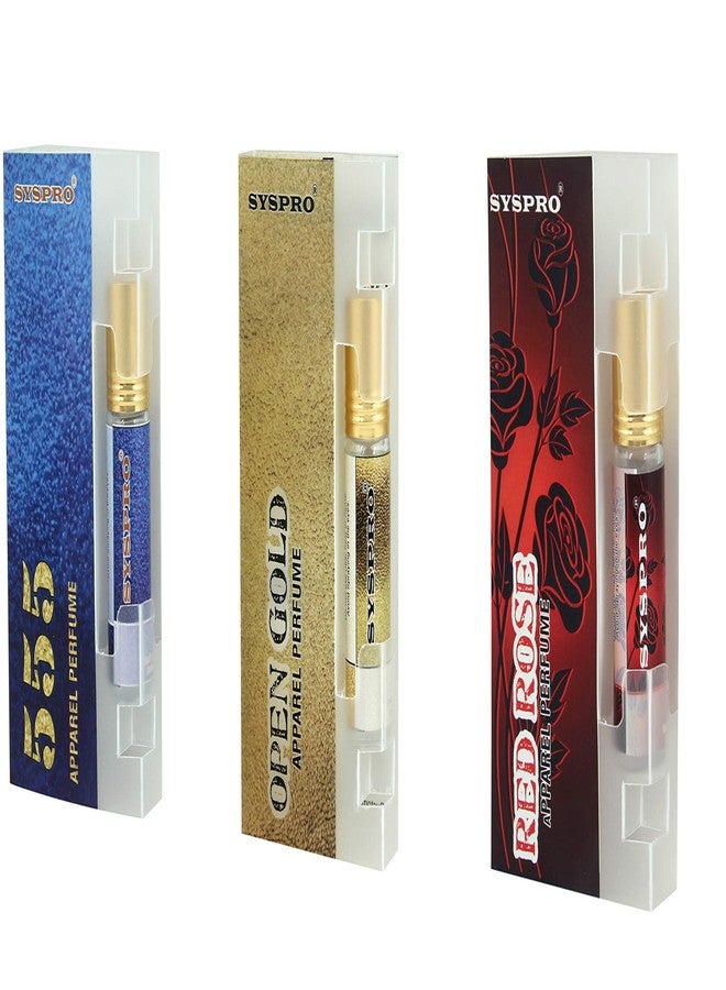SYSPRO Combo Of 555, Open Gold and Red Rose Roll on for Men, Women Natural and Long-Lasting Sweet Fragrance Attar for Valentine's Day, Birthday Gift and Special-one (8 ml) - Image 1