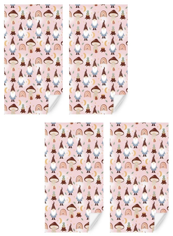 Boerni Mushroom Wrapping Paper Cute Gnome Frog Rainbow Mushroom House Pink Gift Wrap Paper, Forset Fairytale Art Paper Folded Flat with Pink Ribbow for Kids Birthday Baby Shower Party Gift Packing Decor - Image 3