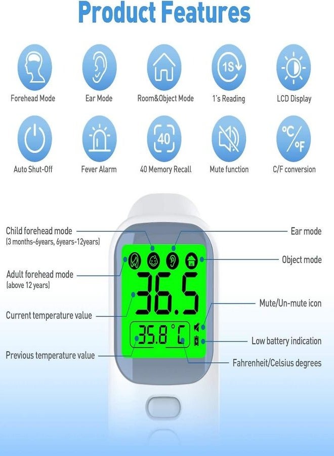 Clinical Thermometer Contactless Digital Children's Heilwiy Forehead Thermometer - Image 4