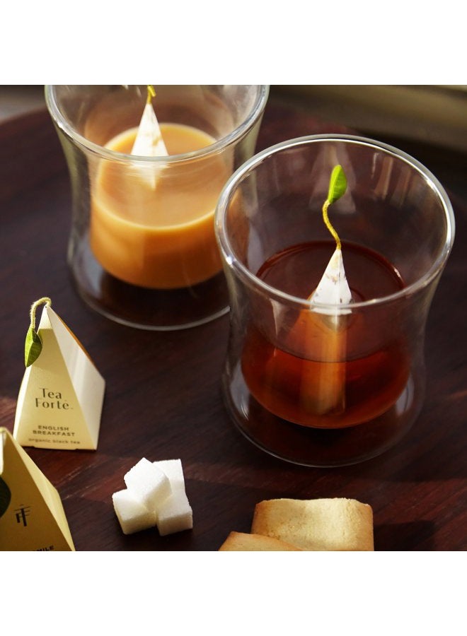 Tea Forte كوب شاي زجاجي مزدوج الجدار من POOM للشاي الساخن أو الشاي المثلج - Image 4