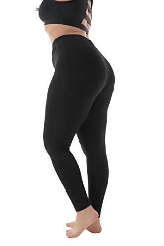 ZERDOCEAN Women's Plus Size Modal Lightweight Full Length Leggings Black 3X - Image 5