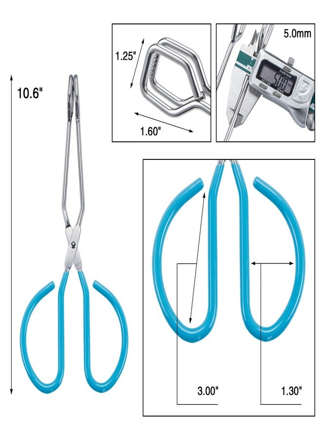 MSY BIGSUNNY ملقط مقص MSY BIGSUNNY، ملقط طبخ شديد التحمل بمقابض ناعمة (ستانلس ستيل، أزرق 10 بوصات) - Image 4