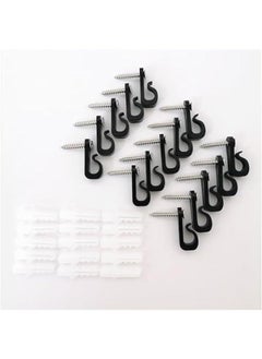 OCTOBER Indoor Outdoor Light Hanger Hooks,10 Sets Screw Hooks Clips for Hanging String Lights Fairy Lights Patio Light (Black)  - Image 3