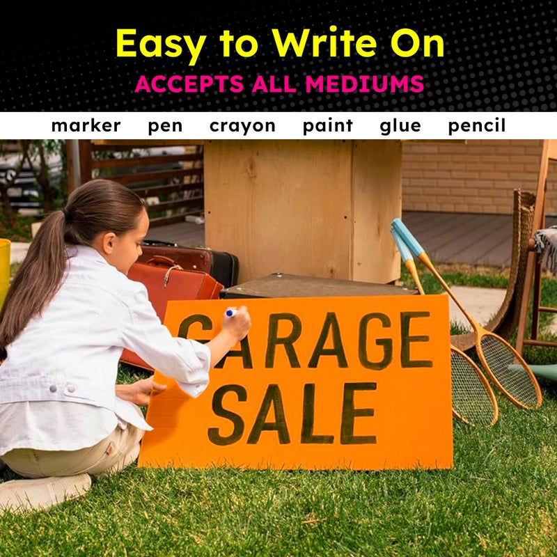 Hygloss Medium Poster Board 11x14 - 25 Assorted Neon Color Poster Boards Bulk Pack - 10 Pt. Thickness Colored Poster Board Paper for Projects, Signs, Displays - Posterboard Multipack 11" x 14" - Image 5