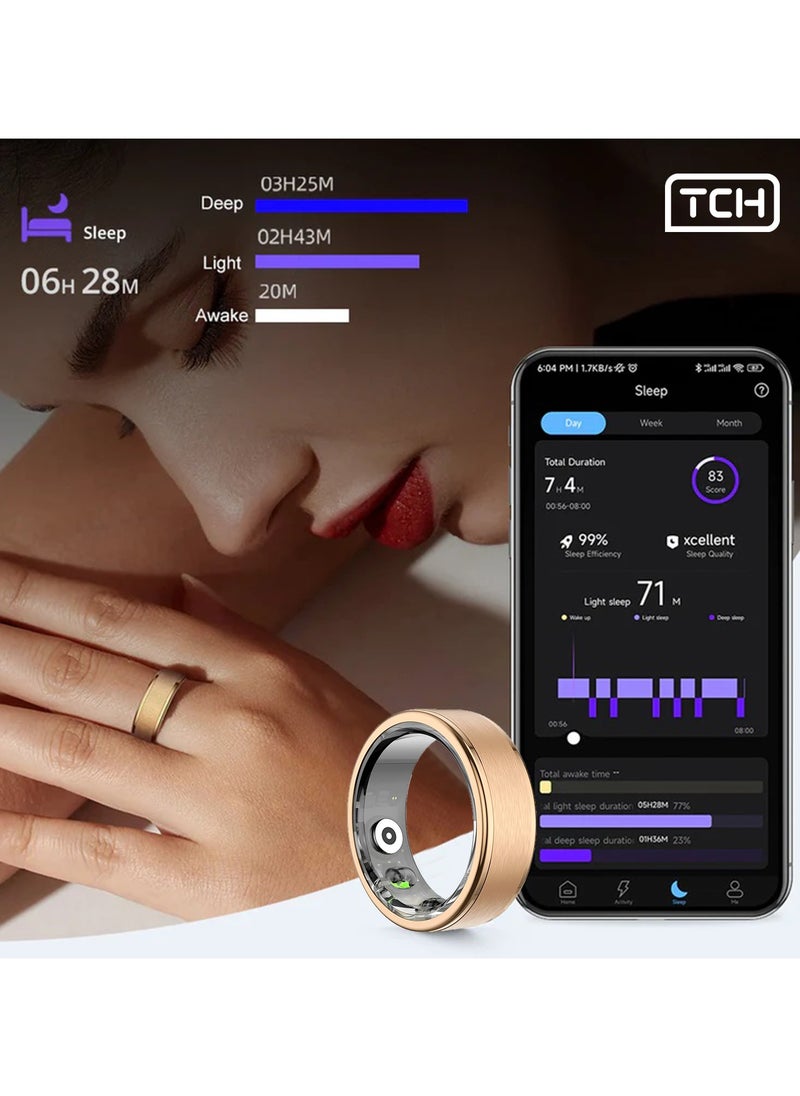 TCH TCH Smart Ring R10 - Health & Fitness Tracker for Men and Women, Sleep Monitoring, Heart Rate & Blood Oxygen, Pressure, Stress Tracking, Waterproof, 7 Days Battery Life Family Care Android+IOS  - Image 4