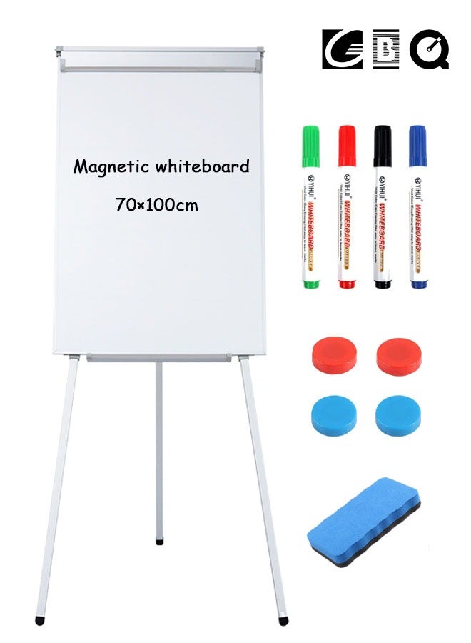 GBQ Magnetic Whiteboard 70*100cm Aluminum Height Adjustable With 1PCS Whiteboard Marker Holder, 4PCS Whiteboard Magnet, 1PCS Whiteboard Eraser, 4PCS Whiteboard Marker - Image 1