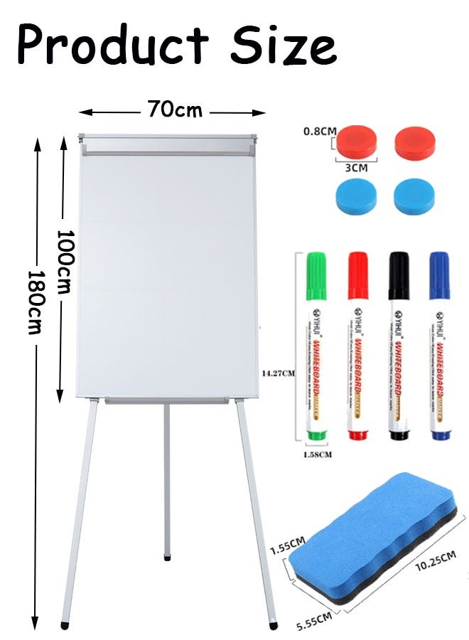 GBQ Magnetic Whiteboard 70*100cm Aluminum Height Adjustable With 1PCS Whiteboard Marker Holder, 4PCS Whiteboard Magnet, 1PCS Whiteboard Eraser, 4PCS Whiteboard Marker - Image 2