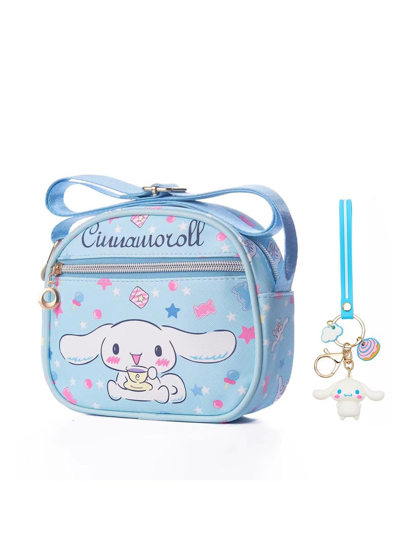 Adorable Mini Crossbody Bag for Kids and Women, Soft PU Leather Messenger Purse, Perfect Gift for Ages 3-6, Stylish Blue Design - Image 1