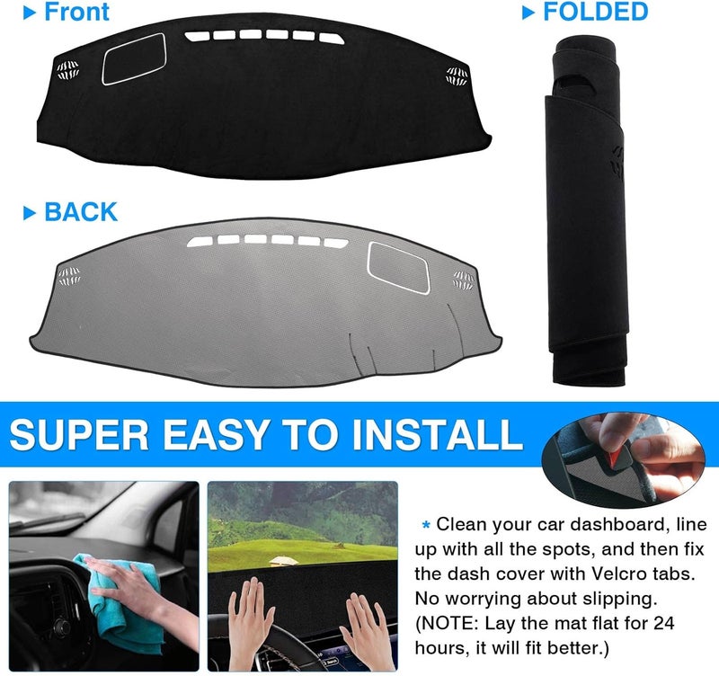 Autorder Various fittings Dashboard Cover Mat for 2022-2024 Jeep Grand Wagoneer WS Accessories Dash Cover Flannel Dash Mat Sunshade Glare UV Rays Protector Big & small space compatible - Image 5