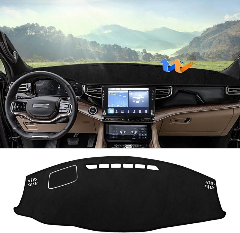 Autorder Various fittings Dashboard Cover Mat for 2022-2024 Jeep Grand Wagoneer WS Accessories Dash Cover Flannel Dash Mat Sunshade Glare UV Rays Protector Big & small space compatible - Image 1