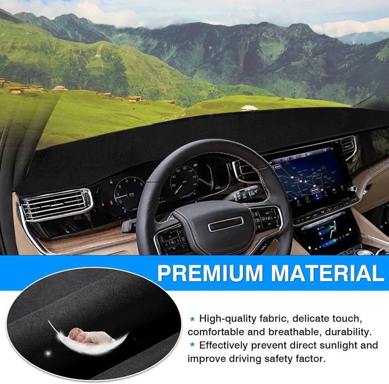 Autorder Various fittings Dashboard Cover Mat for 2022-2024 Jeep Grand Wagoneer WS Accessories Dash Cover Flannel Dash Mat Sunshade Glare UV Rays Protector Big & small space compatible - Image 4