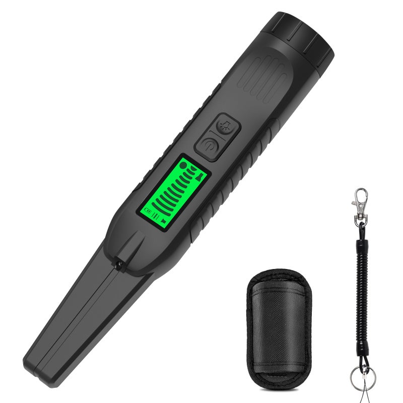 360° Handheld Metal Pinpointer Scanner, Waterproof Portable Metal Finder with LED Light, Vibration & Sound Indication for Jewelry, Gold, Silver, Iron - Image 1
