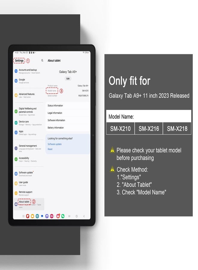 DONGKE جراب دونغكي لجهاز سامسونج جالاكسي تاب A9+/A9 بلس 11 بوصة 2024 2023 (SM-X210/X216/X218)، غطاء خلفي صلب شفاف من البولي كربونات، نحيف مع مسند، مزود بخاصية التشغيل/الإيقاف التلقائي - مزين بفيونكات وردية - Image 2