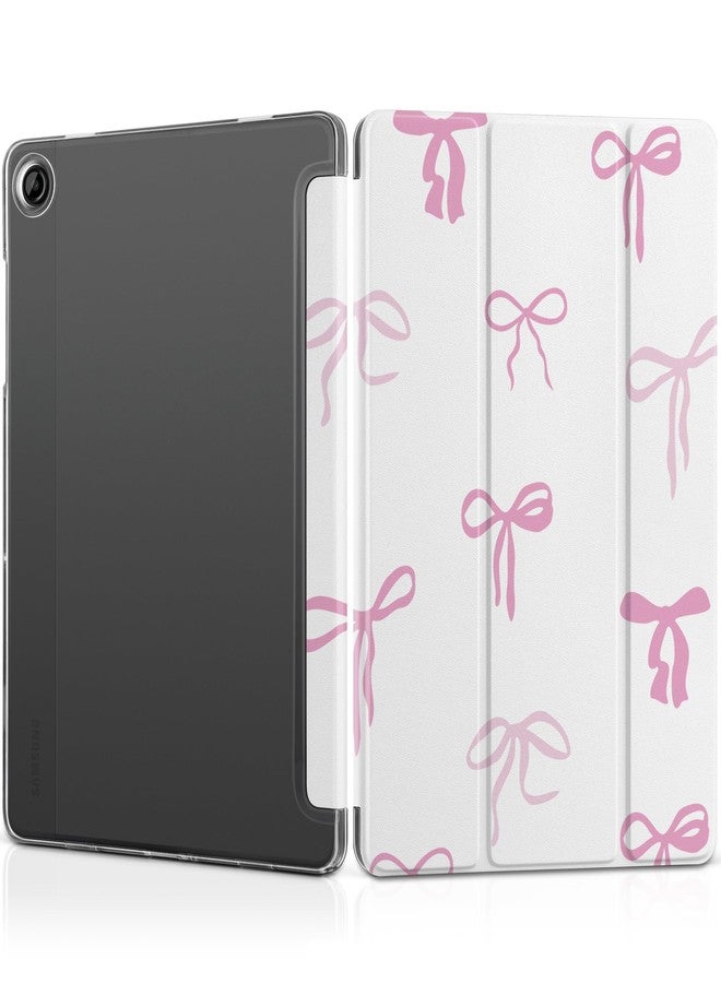 DONGKE جراب دونغكي لجهاز سامسونج جالاكسي تاب A9+/A9 بلس 11 بوصة 2024 2023 (SM-X210/X216/X218)، غطاء خلفي صلب شفاف من البولي كربونات، نحيف مع مسند، مزود بخاصية التشغيل/الإيقاف التلقائي - مزين بفيونكات وردية - Image 1