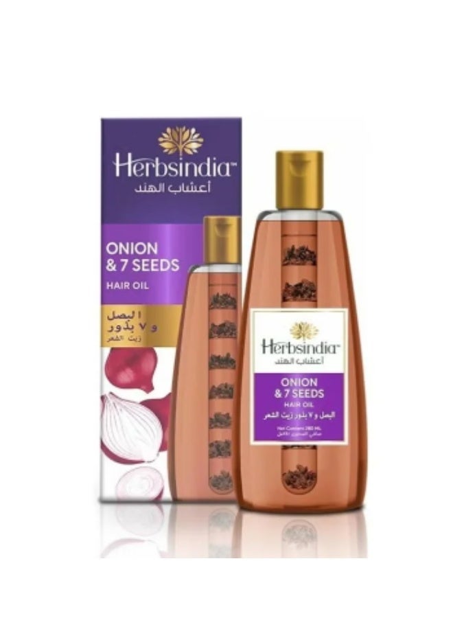 Herbsindia Onion & 7 Seeds Hair Oil 180Ml - Image 1