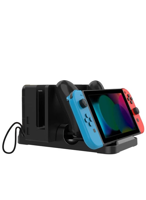 Switch Controller Charging Dock Station Compatible with & Pro Upgraded 6 Game Storage for Joycon Games