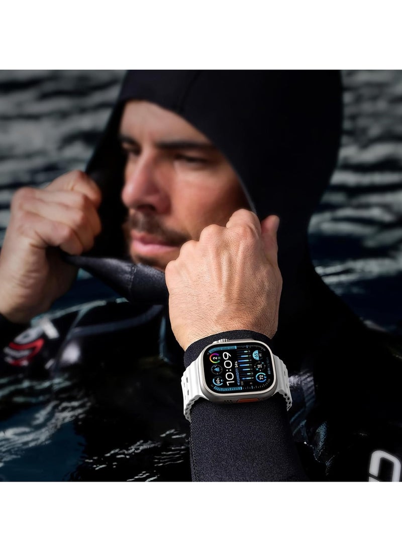 TEMPO - Ocean Silicone Sport Rugged Watch Band Compatible with Apple Watch Ultra 2/Ultra Bands 49mm 46mm 45mm 44mm 42mm for Men Women, Breathable Soft Waterproof Strap for for iwatch Series 10 9 8 7 6 5 4 3 2 1 SE - Image 1