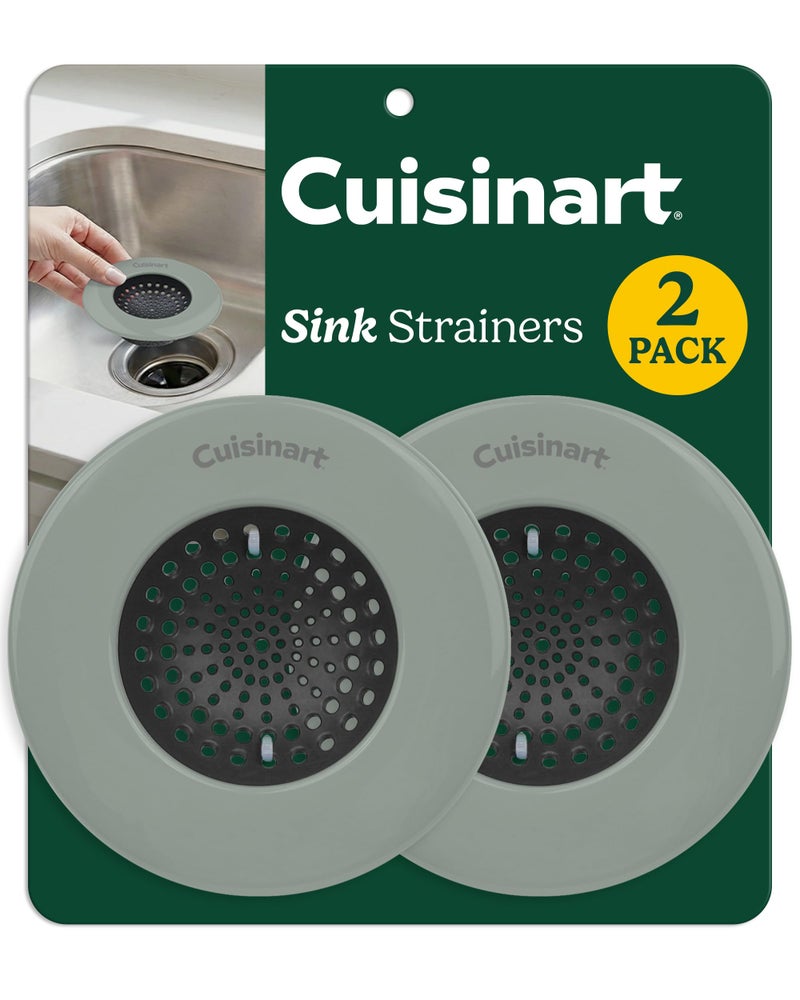 Best Brands Cuisinart Sink Strainers- 2 Pack Kitchen Sink Drain Strainer & Food Catcher with Enamel-Coated Stainless Steel Rim and Silicone Base, Fits Standard 3.5" Drains, Outer Diameter 4.35", Scratch-Safe - Image 1