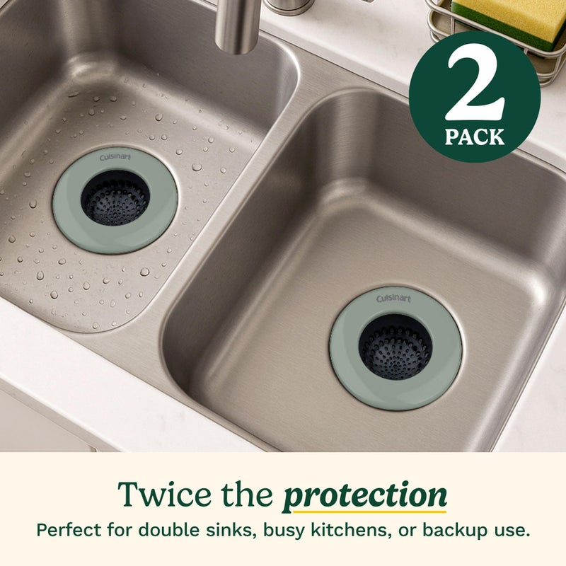 Best Brands Cuisinart Sink Strainers- 2 Pack Kitchen Sink Drain Strainer & Food Catcher with Enamel-Coated Stainless Steel Rim and Silicone Base, Fits Standard 3.5" Drains, Outer Diameter 4.35", Scratch-Safe - Image 3